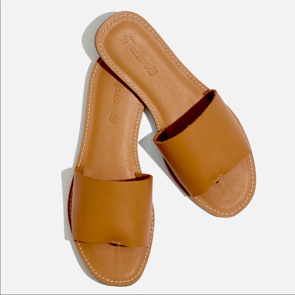 The Boardwalk Post Slide Sandal in Leather